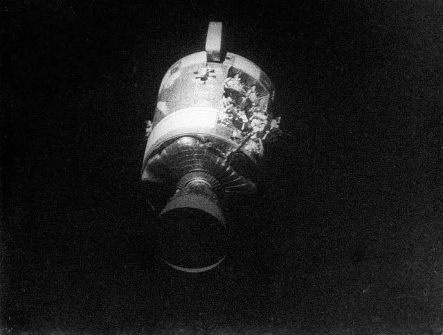 Tha Apollo 13 Service Module in Space